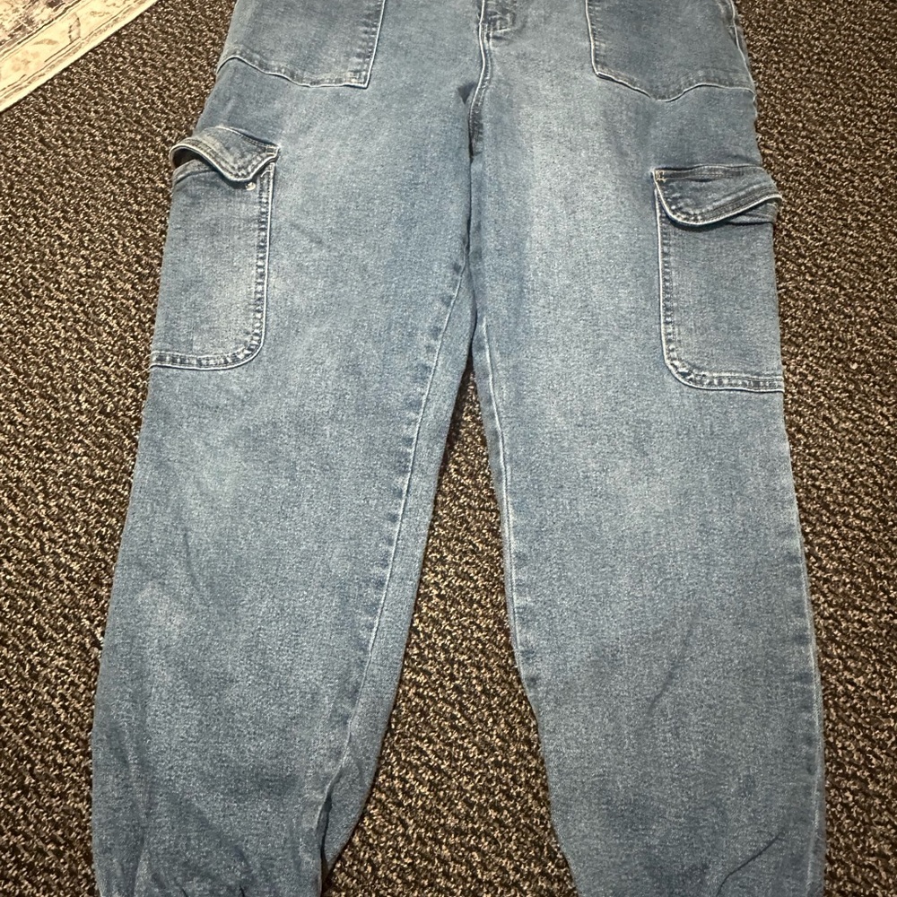 SO Women’s Relaxed Fit Cargo Blue Jeans